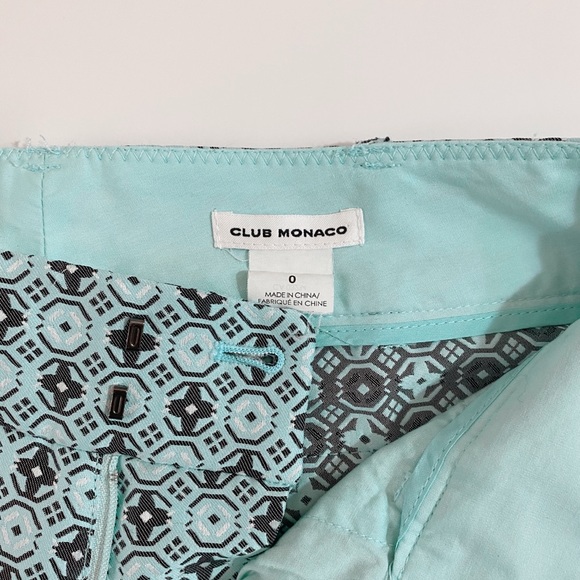 Club Monaco Blue Embroidered Print Shorts - Picture 5 of 8